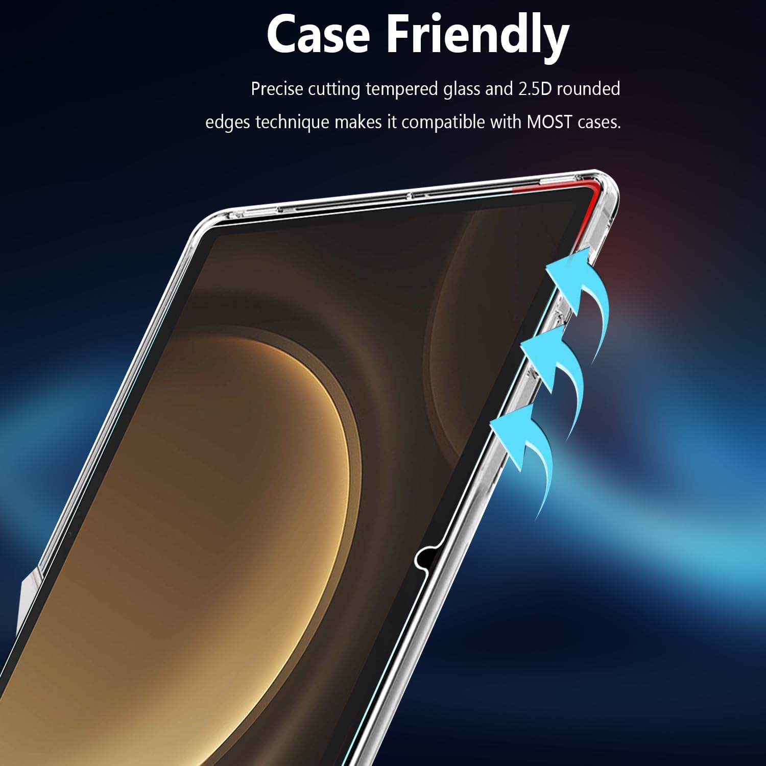 MOOISVS Paquete de 2 protectores de pantalla de vidrio templado de 12.4 pulgadas para Galaxy Tab S9 FE+, película de vidrio templado, dureza 9H,