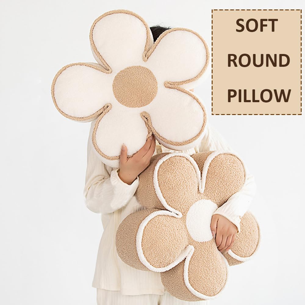 Almohada decorativa suave y decorativa para silla, cojín de suelo para asiento de silla (blanco, 19.6 pulgadas)