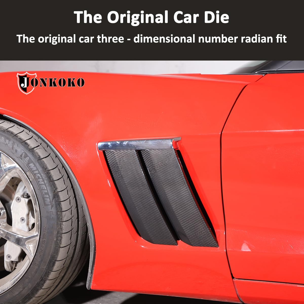 100% fibra de carbono real coche Fender lateral ventilación red de aire etiqueta para Chevrolet Corvette C6 2005-2013 puerta de coche capó flujo