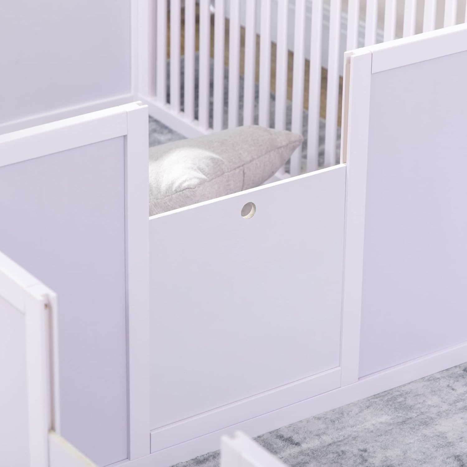 PawHut Caja de parto para perros construida para la comodidad de la madre, corral de parto para perros con puertas extraíbles, corral para cachorros