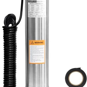 WASSERMANN Bomba sumergible de pozo profundo con cable de 33 pies, 0.8 hp, 115 V, 60 Hz, 25.5 GPM, cabeza de 164 pies, bomba de agua eléctrica de WASSERMANN Bomba sumergible de pozo profundo con cable de 33 pies, 0.8 hp, 115 V, 60 Hz, 25.5 GPM, cabeza de 164 pies, bomba de agua eléctrica de
