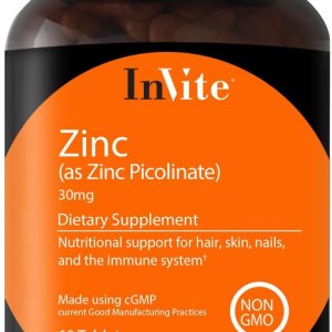 InVite Health Picolinato de Zinc – 30 mg como picolinato de zinc – Apoya la salud inmunológica, de las uñas, de la piel y del cabello – 60 tabletas InVite Health Picolinato de Zinc – 30 mg como picolinato de zinc – Apoya la salud inmunológica, de las uñas, de la piel y del cabello – 60 tabletas