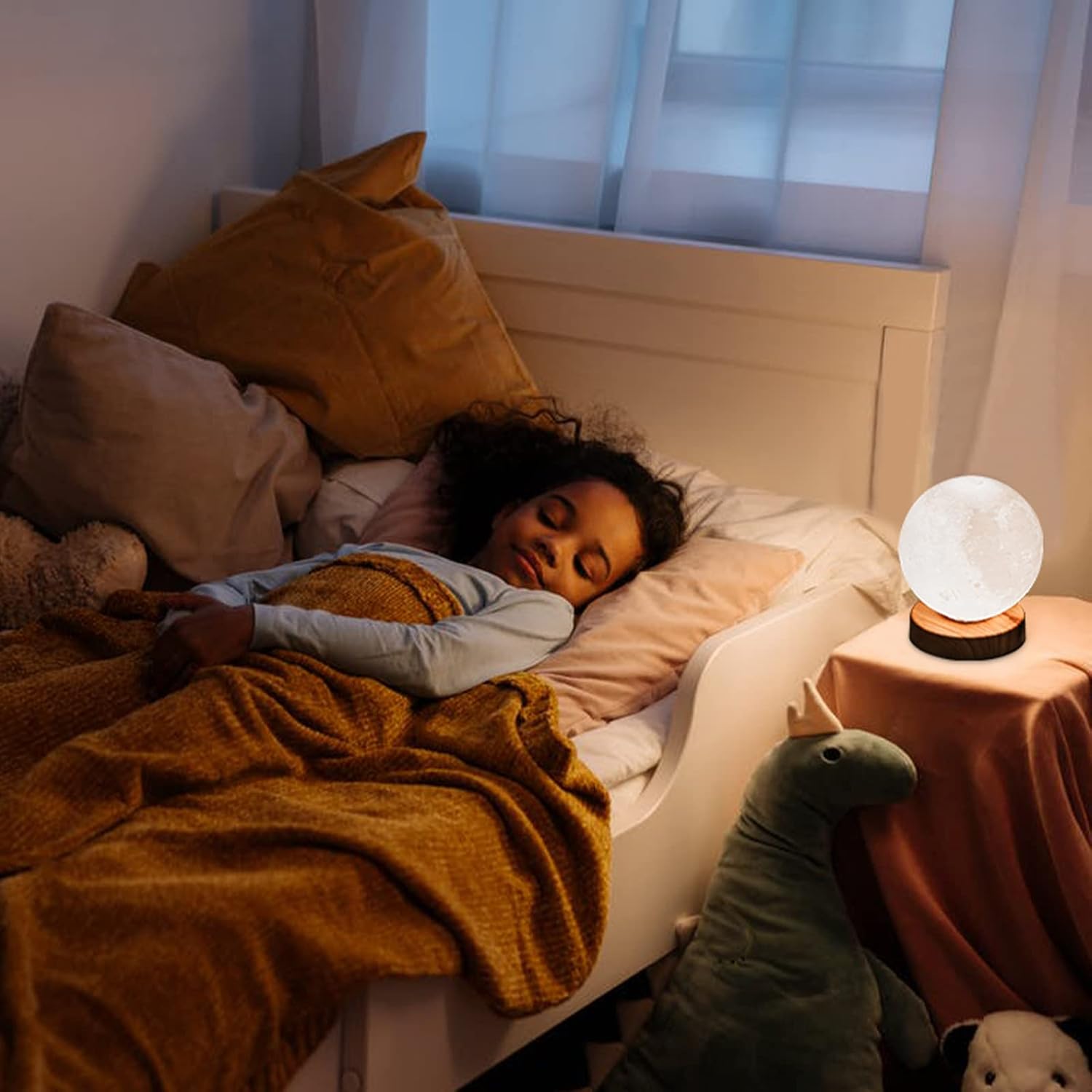 H&B Happy – Lámpara de terapia de luz 10000 LUX, lámpara de luz solar con 3 temperaturas de color, 4 niveles de brillo (redonda)
