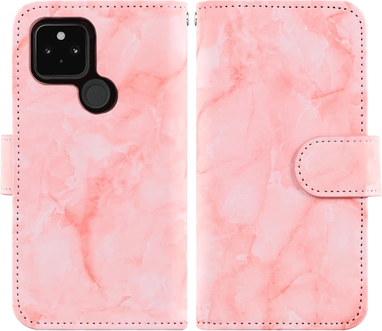 Asuwish Funda de teléfono para Google Pixel 5 Wallet Cell Cover con protector de pantalla de vidrio templado y soporte de tarjeta de crédito con