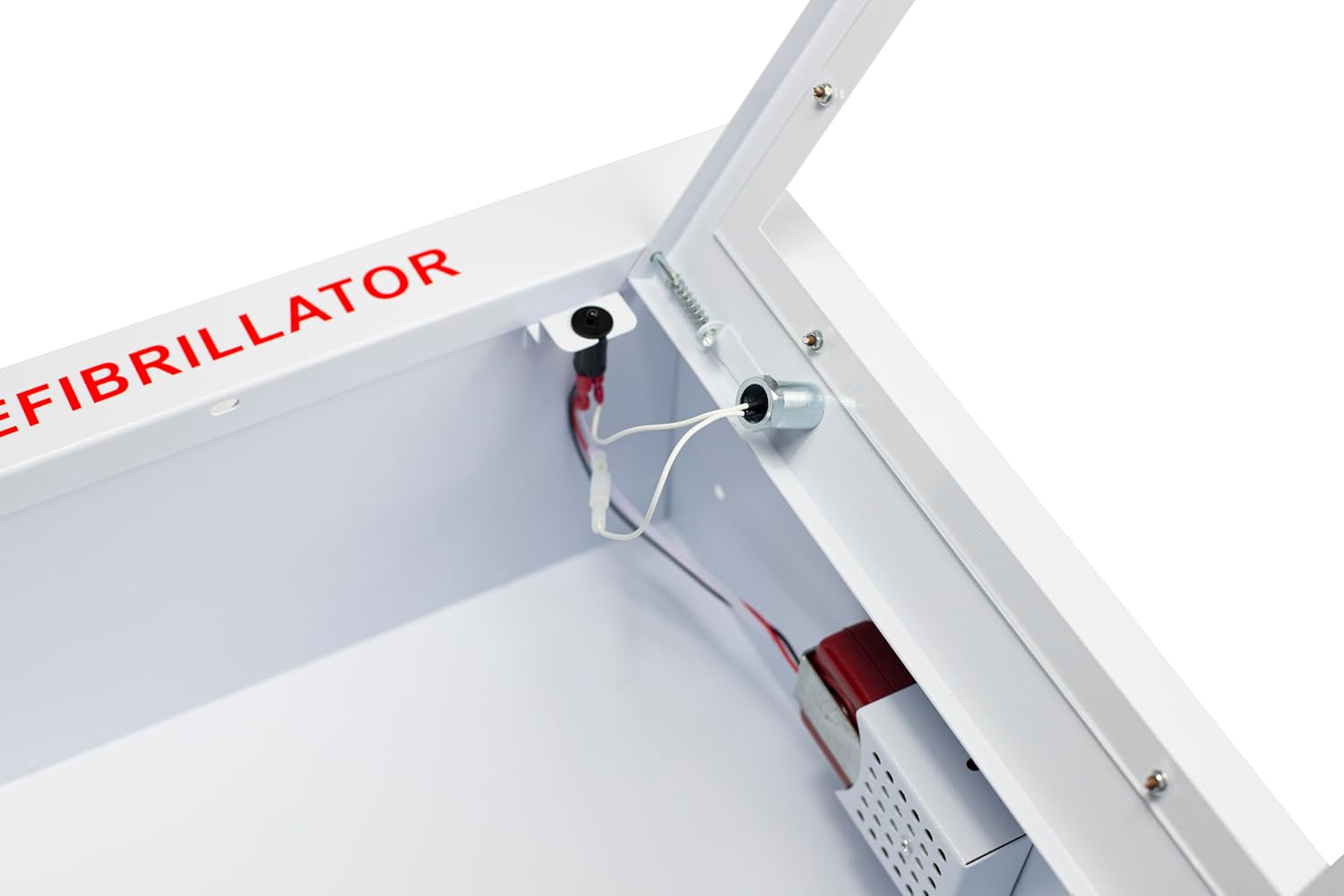 Cubix Safety Armario AED semiempotrado, alarmado, grande. Se adapta a todos los desfibriladores en el mercado. Mide 16 pulgadas de alto x 17
