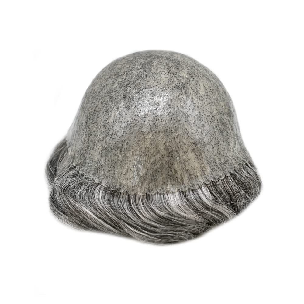 RESHE Toupee – Sistema de cabello humano de repuesto duradero para hombre, extensiones de pelo suave y fino, para hombres, 8 x 10 pulgadas, unidad