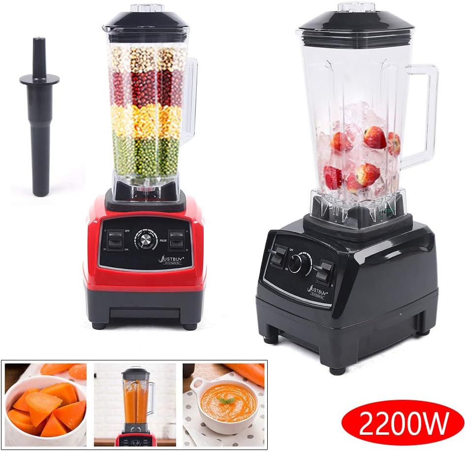CeRaBuRET 3HP 2200W – Exprimidor de licuadora de grado doméstico resistente, negro, contenedor transparente de 2 L