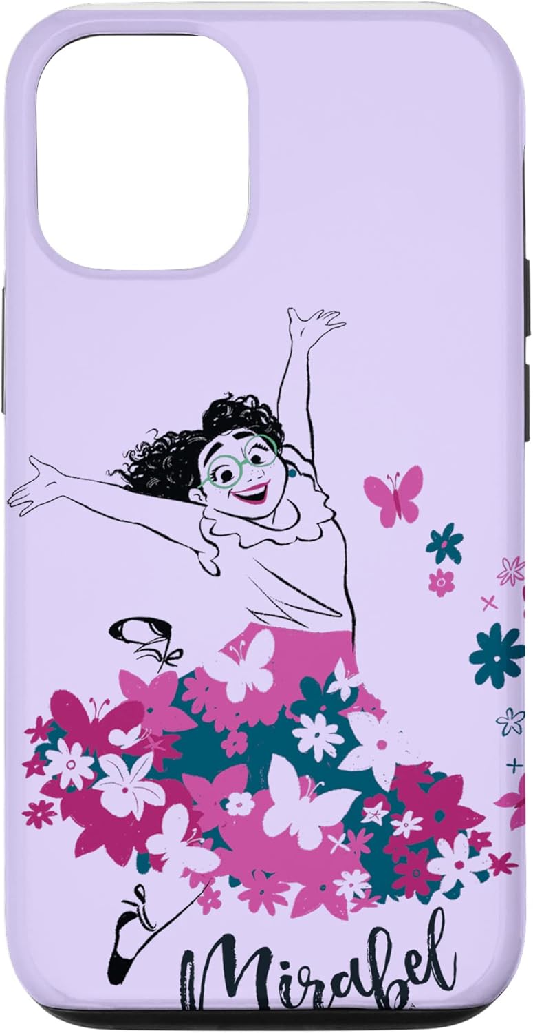 Funda para iPhone 13 Disney Encanto Mirabel Madrigal Floral Lila Púrpura