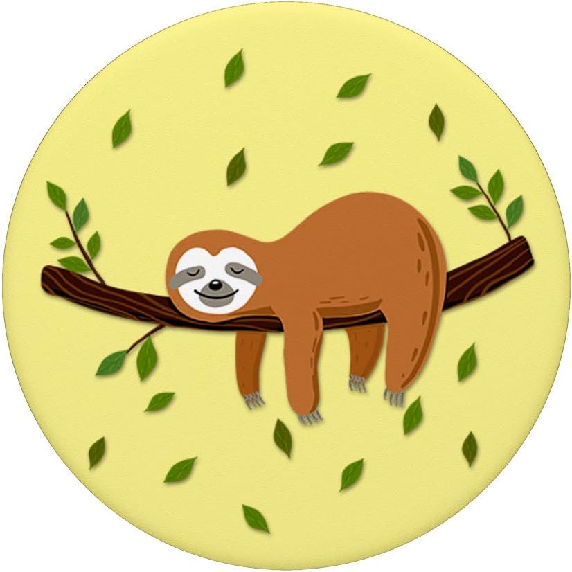 Perezoso Regalo Perezoso Animal Fondo Blanco Bebé Perezoso Corazón PopSockets Agarre y Soporte para Teléfonos y Tabletas