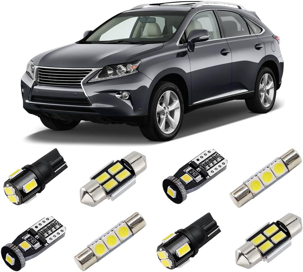 Kit de luces LED blancas de repuesto para Lexus RX350 RX450h 2010 2011 2012 2013 2014 2015 Super brillante 6000K bombillas LED interiores paquete y