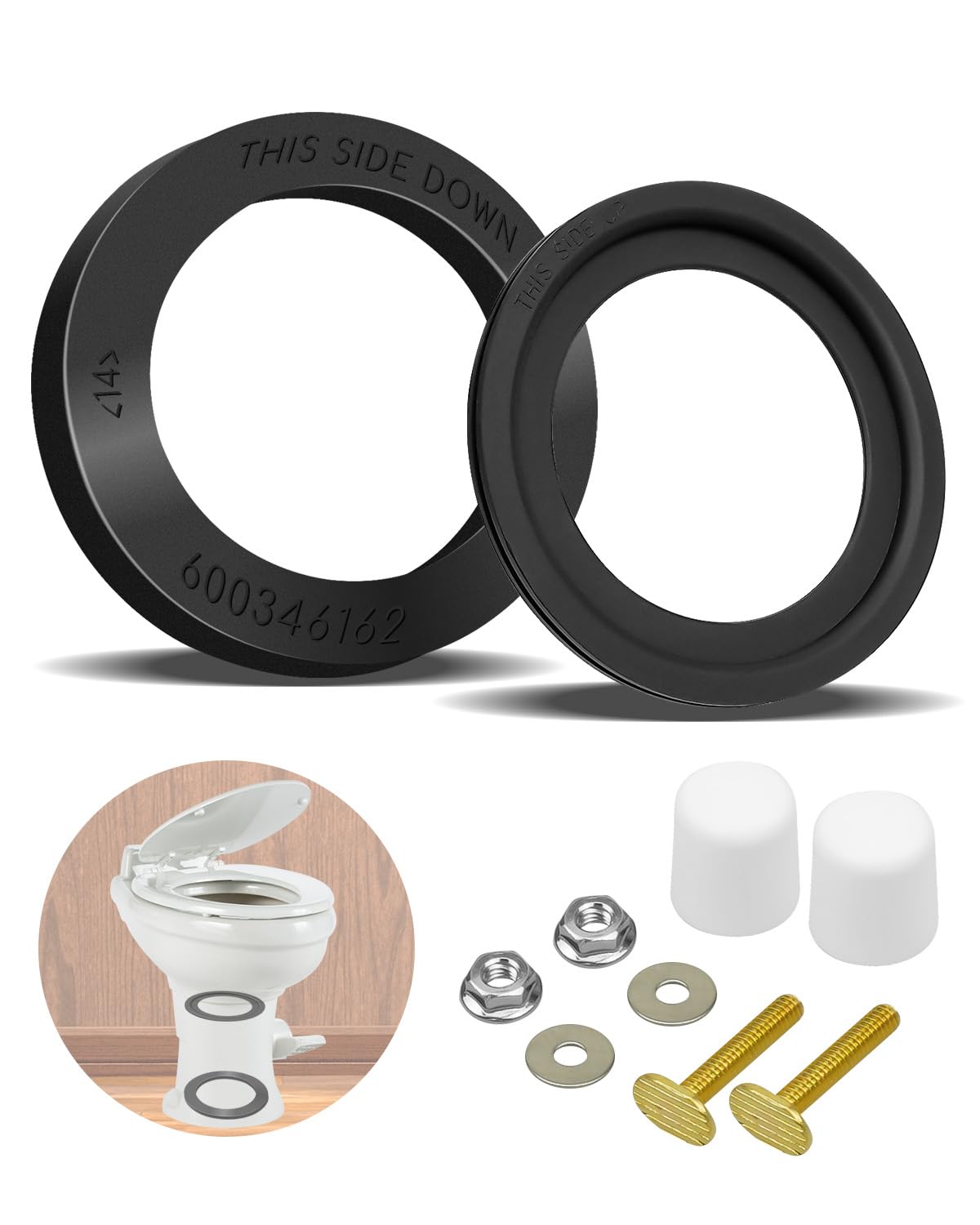 Kit de sellado de inodoro RV de repuesto 385311652 y sello de bola de inodoro para autocaravana 385311658, kit de repuesto de sello de inodoro
