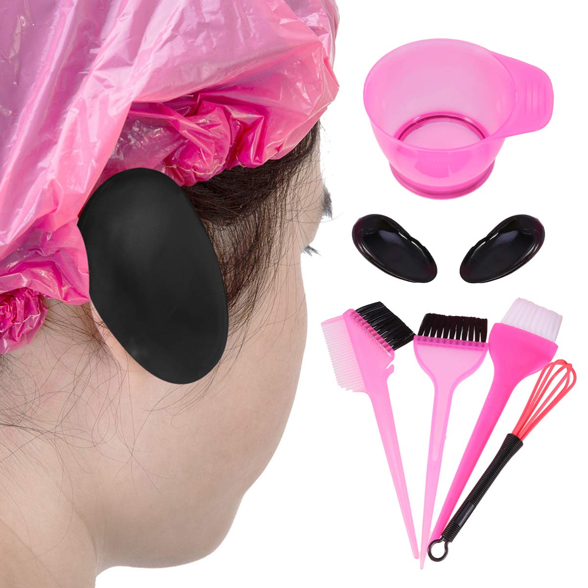 Beaupretty Kit de coloración de tinte para el cabello de 6 piezas con cuenco de color de cabello, cepillo de teñido de cabello, kit de herramientas