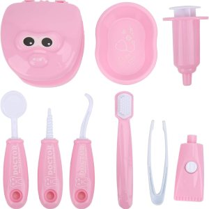 Juego de dientes de juguete, juego de simulación de dentista a cuadros para niños y niñas (rosa) Juego de dientes de juguete, juego de simulación de dentista a cuadros para niños y niñas (rosa)