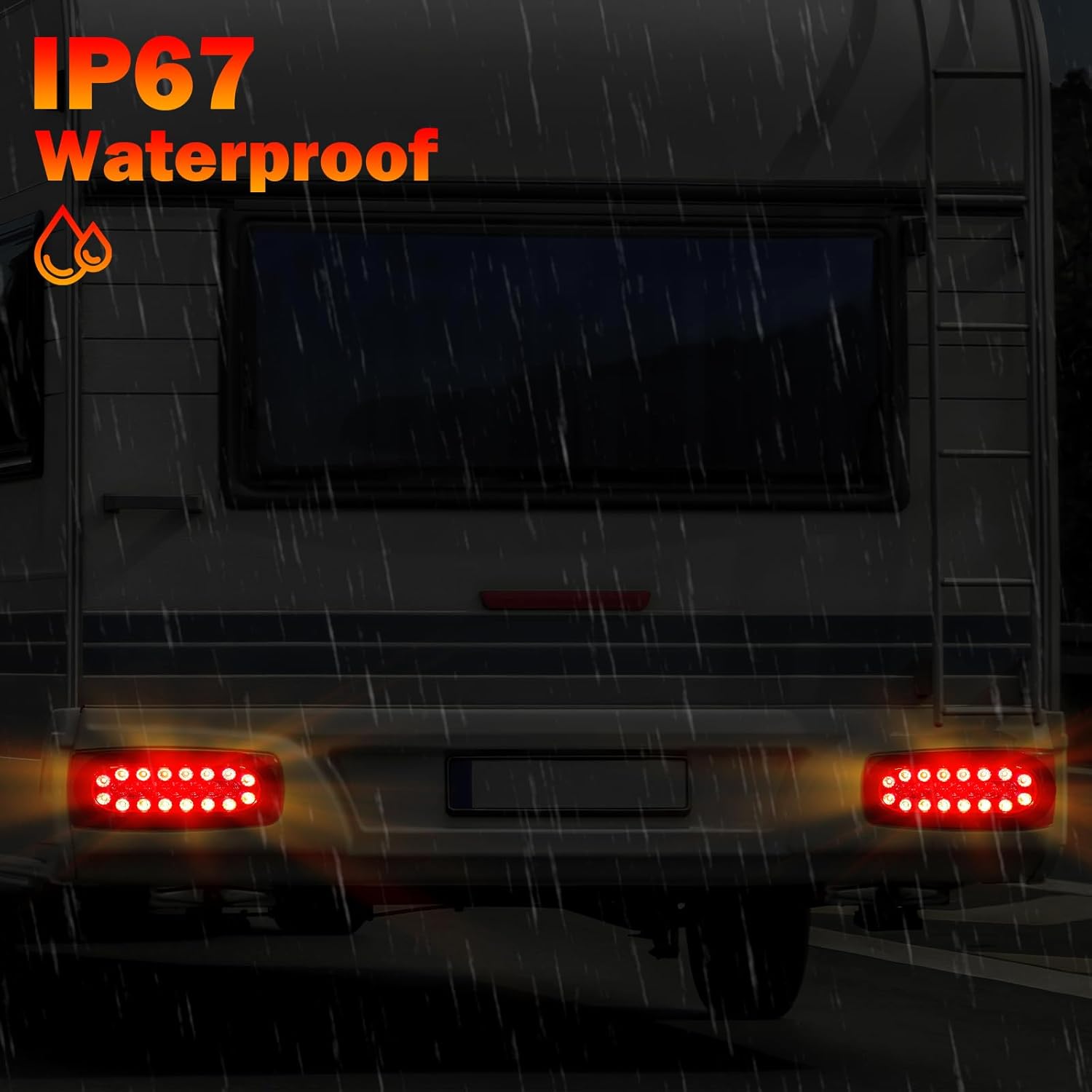 2 luces traseras LED ovaladas rojas de 6 pulgadas, luces de remolque IP67, impermeables, luces de freno para camión, RV, barco, autobús, remolque,