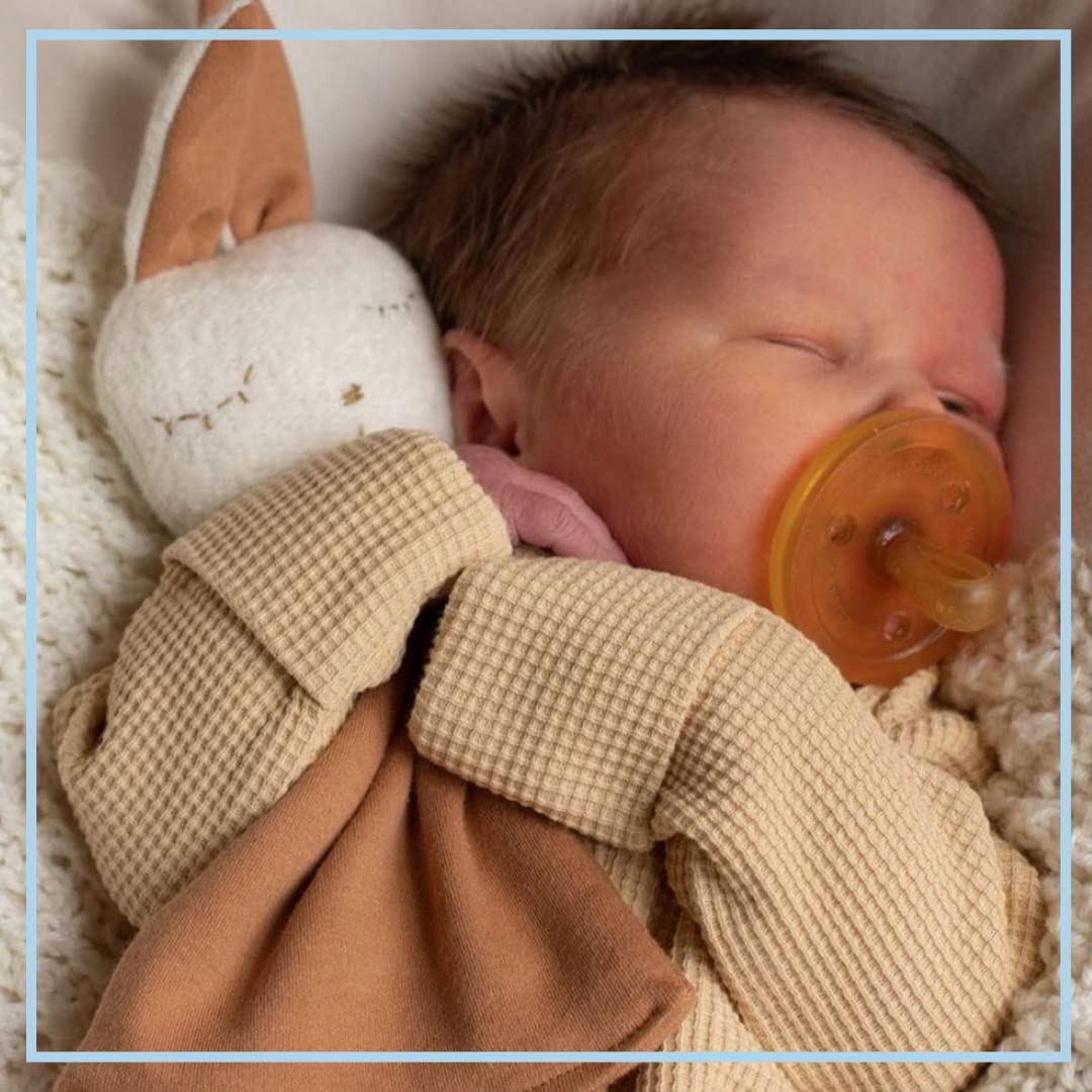 Simply Rubber Pacifiers – Shorter Nipple (Less Gagging) – Small Newborn (0-6 Months) – Breastfed Babies – RoundedCherry – Softer Natural Rubber –