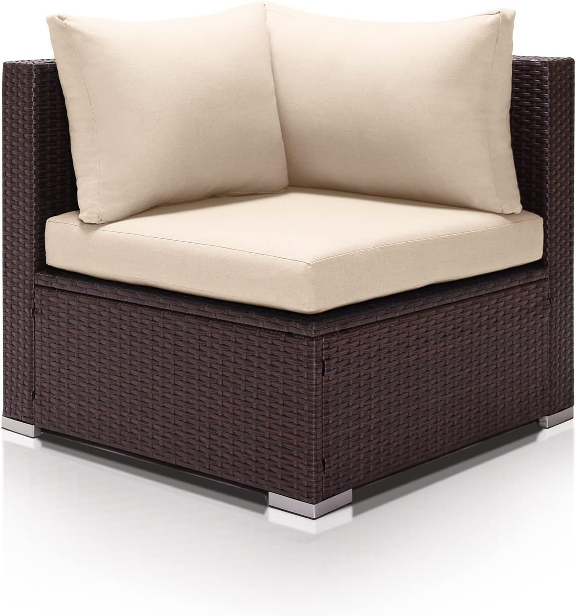 NICESOUL Muebles modulares de mimbre para exteriores, muebles de patio, sofá de ratán, seccionales, juego de conversación de mimbre, espacio libre
