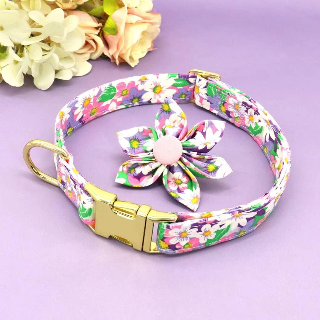 Beirui Lindos collares para perros pequeños, medianos y grandes, múltiples patrones florales, collares para mascotas con flores para bodas y