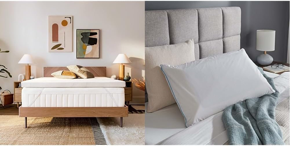 TEMPUR-Adapt (Supreme) 3%22 – Cubrecolchón de espuma viscoelástica, tamaño King y 15440325P TEMPUR-Cloud Breeze Almohada de enfriamiento doble,