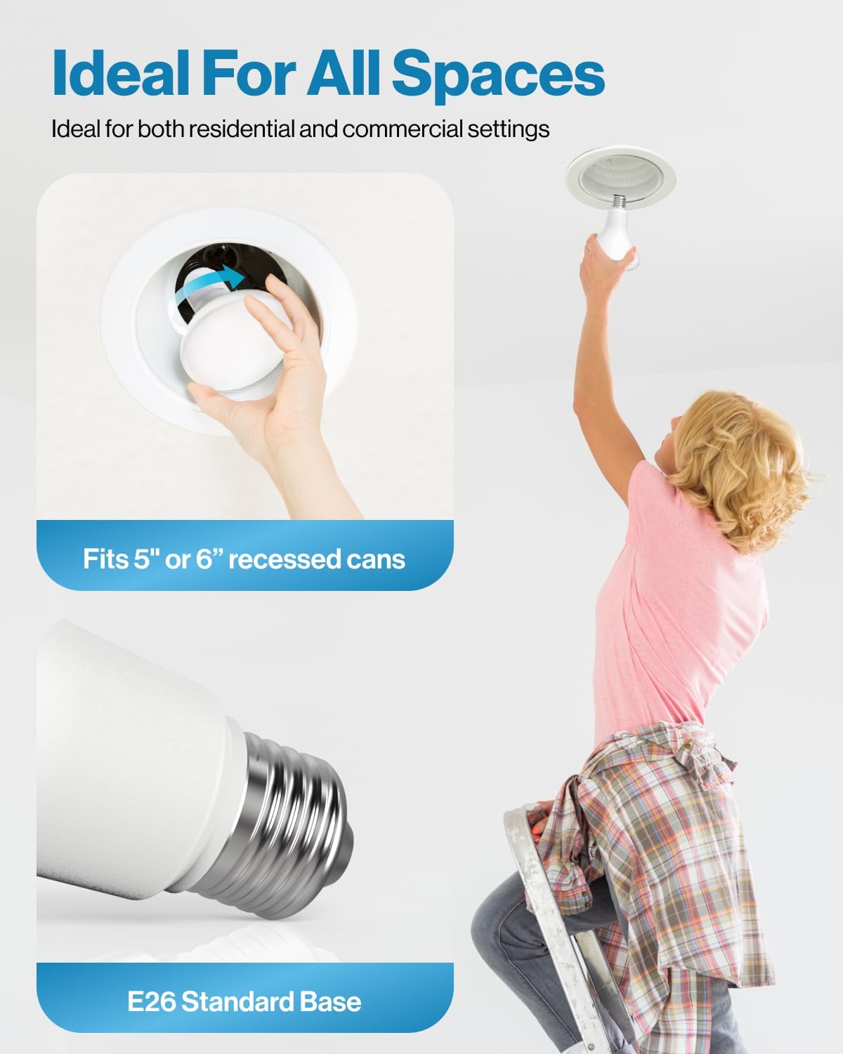 Sunco – Paquete de 12 bombillas LED BR30, alto rendimiento de 1200 LM, luces de inundación para interiores, equivalente a 11 W, 65 W, 3000 K