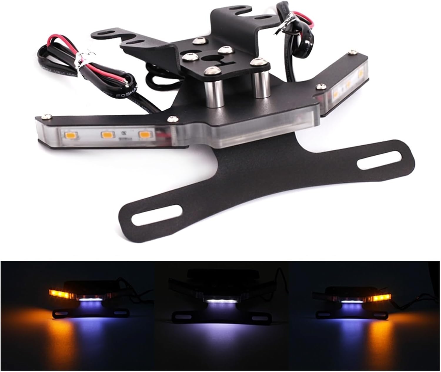 RXBH Eliminador de guardabarros compatible con Yamaha MT07 FZ07 YZF R7 2014-2023 FZ-07 MT-07 2018 Soporte de placa de matrícula de motocicleta LED
