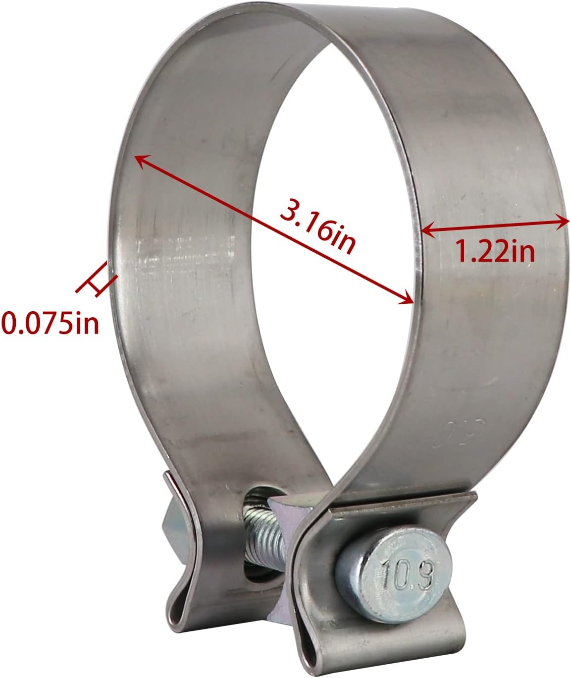 Abrazadera de sello de silenciador de banda estrecha de acero inoxidable de 3.0 pulgadas para tubo de escape de 2.992 in de diámetro exterior de