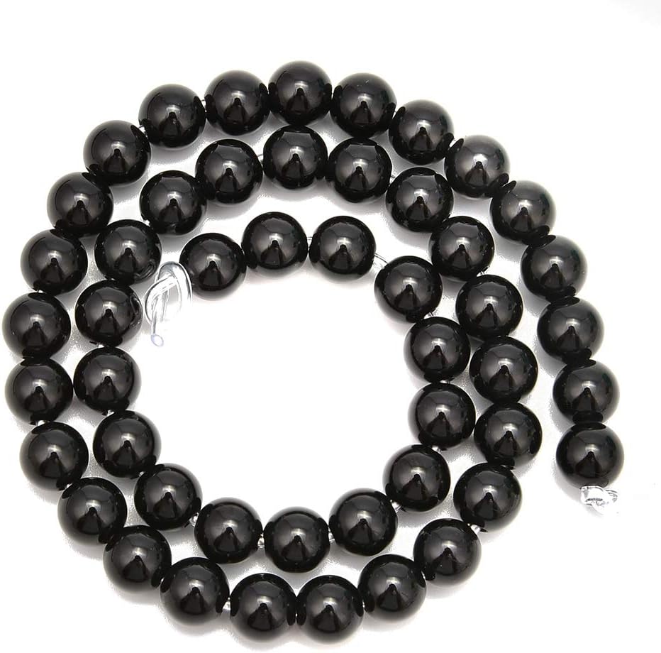 PLTbeads 0.079in agujero grande negro ónix liso redondo 0.394in cristal energía energía energía energía energía energía energía energía perlas