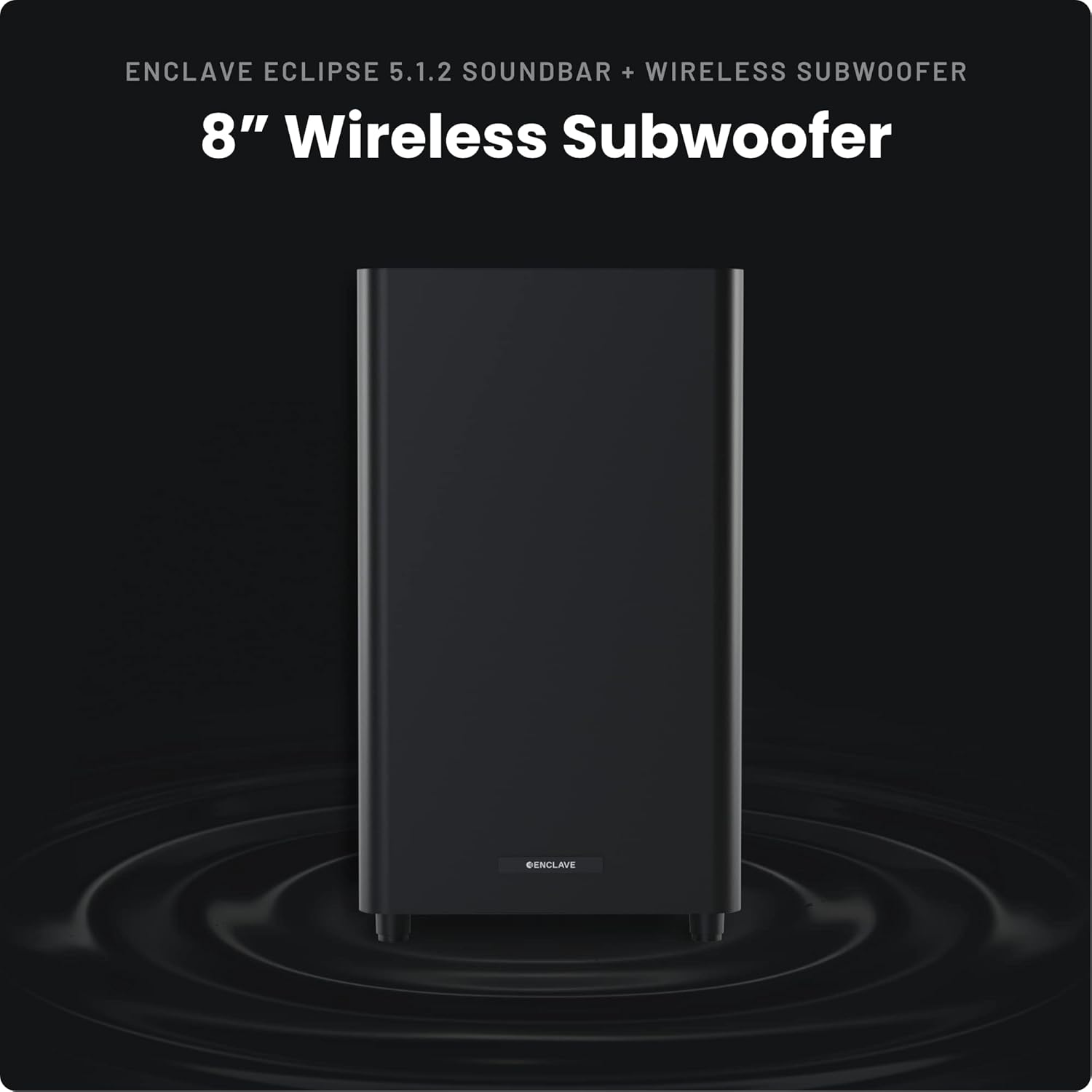 Enclave Eclipse 5.1.2 Dolby Atmos Barra de sonido con subwoofer inalámbrico de 8 pulgadas, incluye 11 controladores personalizados y subwoofer de 8