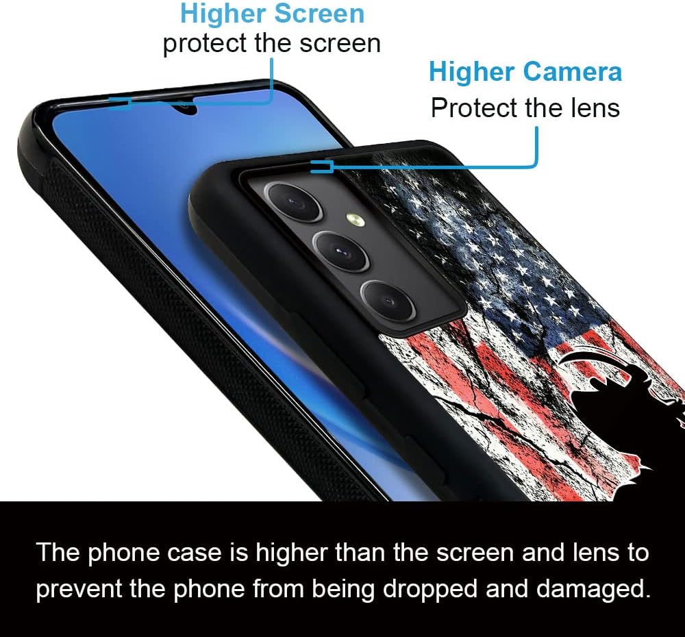 DJSOK Funda compatible con Samsung Galaxy A54 5G, diseño de patrón de lujo de bandera de fútbol americano para hombres, niños y niñas, doble capa, a