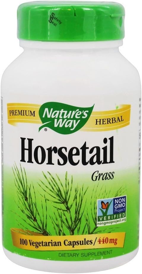 Natures Way – Hierba de cola de caballo, 440 mg, 100 cápsulas, paquete de 2