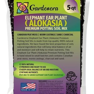Mezcla de tierra prémium para plantas de orejas de elefante – Fórmula nutritiva para un crecimiento impresionante y un follaje llamativo – 5 cuartos Mezcla de tierra prémium para plantas de orejas de elefante – Fórmula nutritiva para un crecimiento impresionante y un follaje llamativo – 5 cuartos