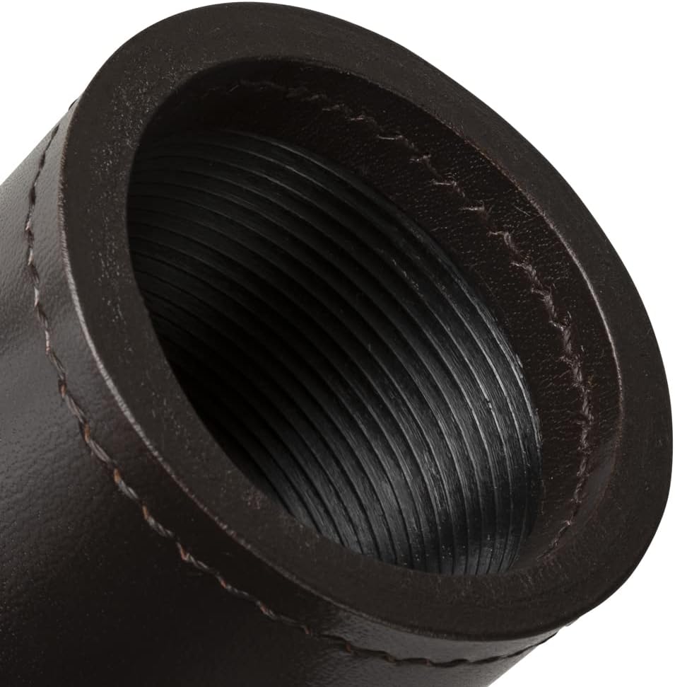 WE Games Juego de tazas profesionales hechas a mano de cuero marrón oscuro, 5 dados y bolsa de transporte de tela