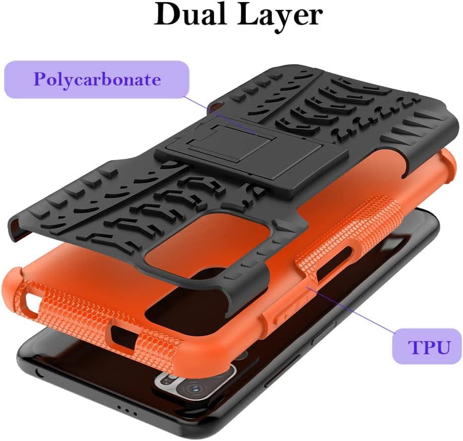 Para Redmi Note 10 5GPoco M3 ProRedmi Note 10T 5G M2103K19G Funda de teléfono, con Kickstand Hard PC Back Cover Soft TPU Dual Layer Protection Phone