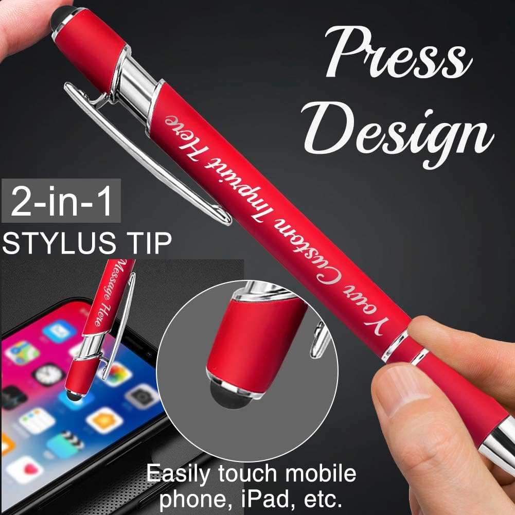 24 bolígrafos personalizados con lápiz, bolígrafos de grabado personalizado, impresos con tu logotipo o mensaje para Navidad, graduación y