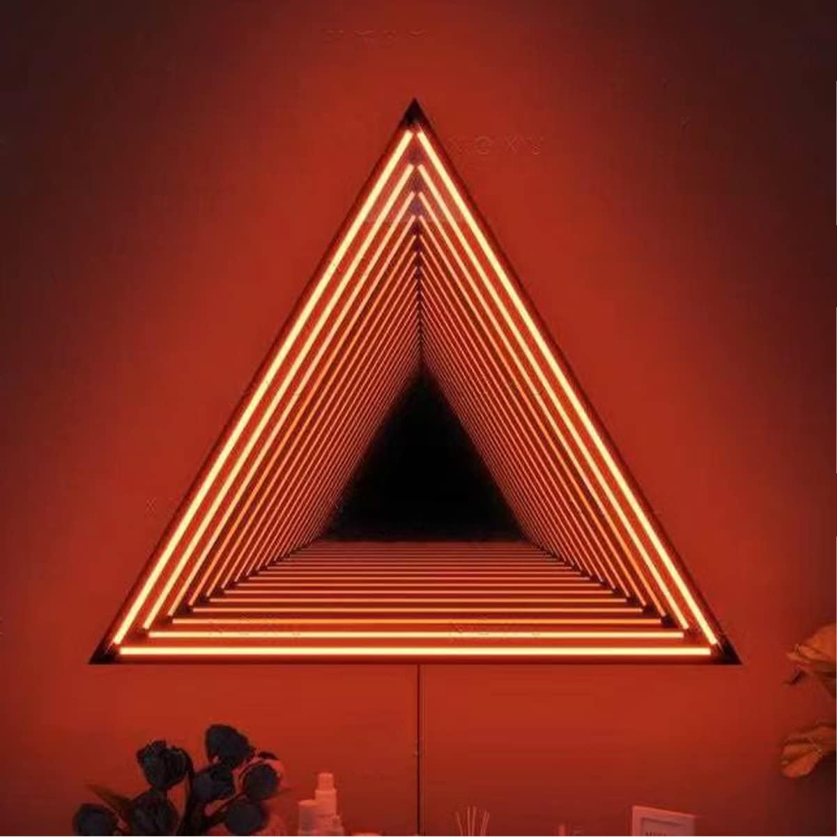 Espejo infinito, luz nocturna de túnel sensorial, lámpara inteligente de pared, lámpara de atmósfera, luz cambiante multicolor para el hogar,