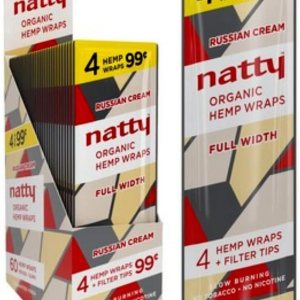 Natty – Envolturas de cáñamo de ancho completo, 15 paquetes por caja, 4 envolturas por paquete, sabor crema rusa (1 unidad) Natty – Envolturas de cáñamo de ancho completo, 15 paquetes por caja, 4 envolturas por paquete, sabor crema rusa (1 unidad)