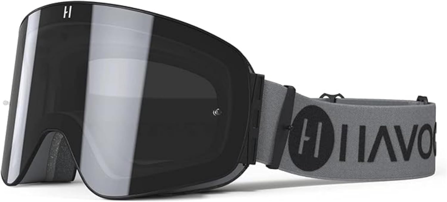 Havoc Racing Gafas magnéticas sin marco, para motocross, motocross, motocross, snowboard, ATV y UTV – Gafas antivaho con bloqueo UV
