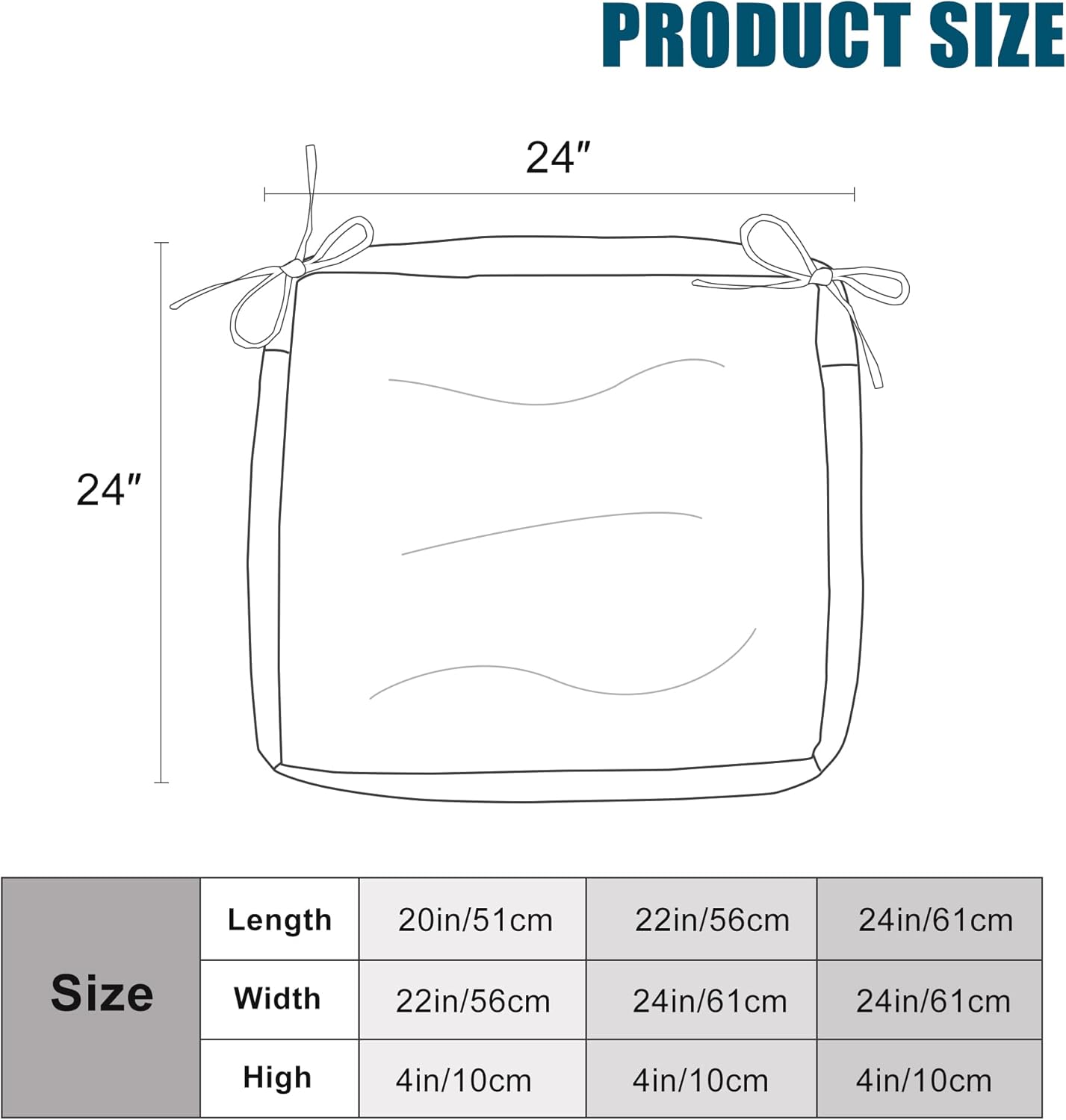ARTPLAN Juego de fundas de cojín para silla de patio (solo funda sin relleno), juego de fundas de cojín para patio al aire libre con lazo, color