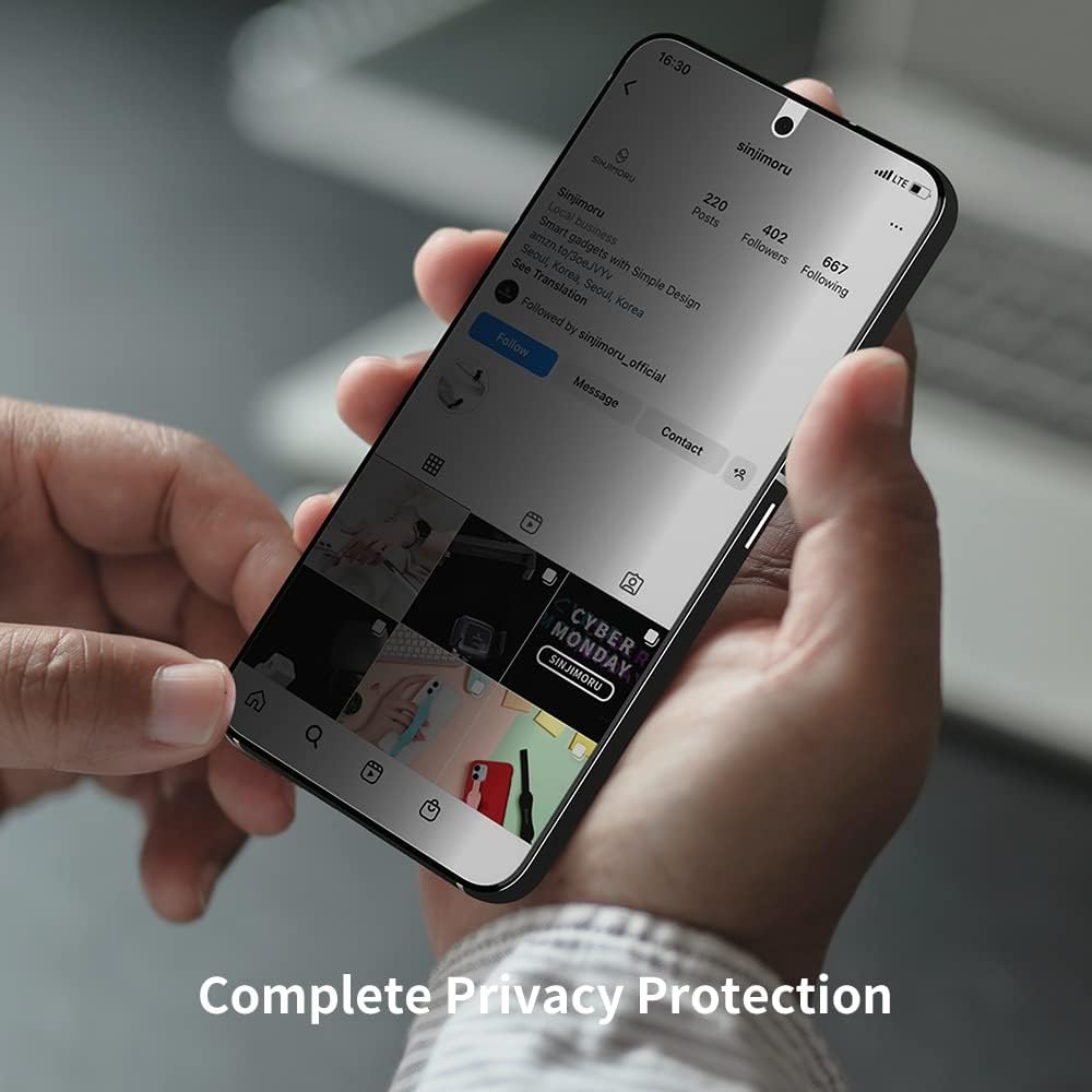 Sinjimoru Samsung Galaxy S23 Series – Protector de pantalla de privacidad autorreparable, antiespía, película de TPU para Samsung Galaxy S23 Ultra