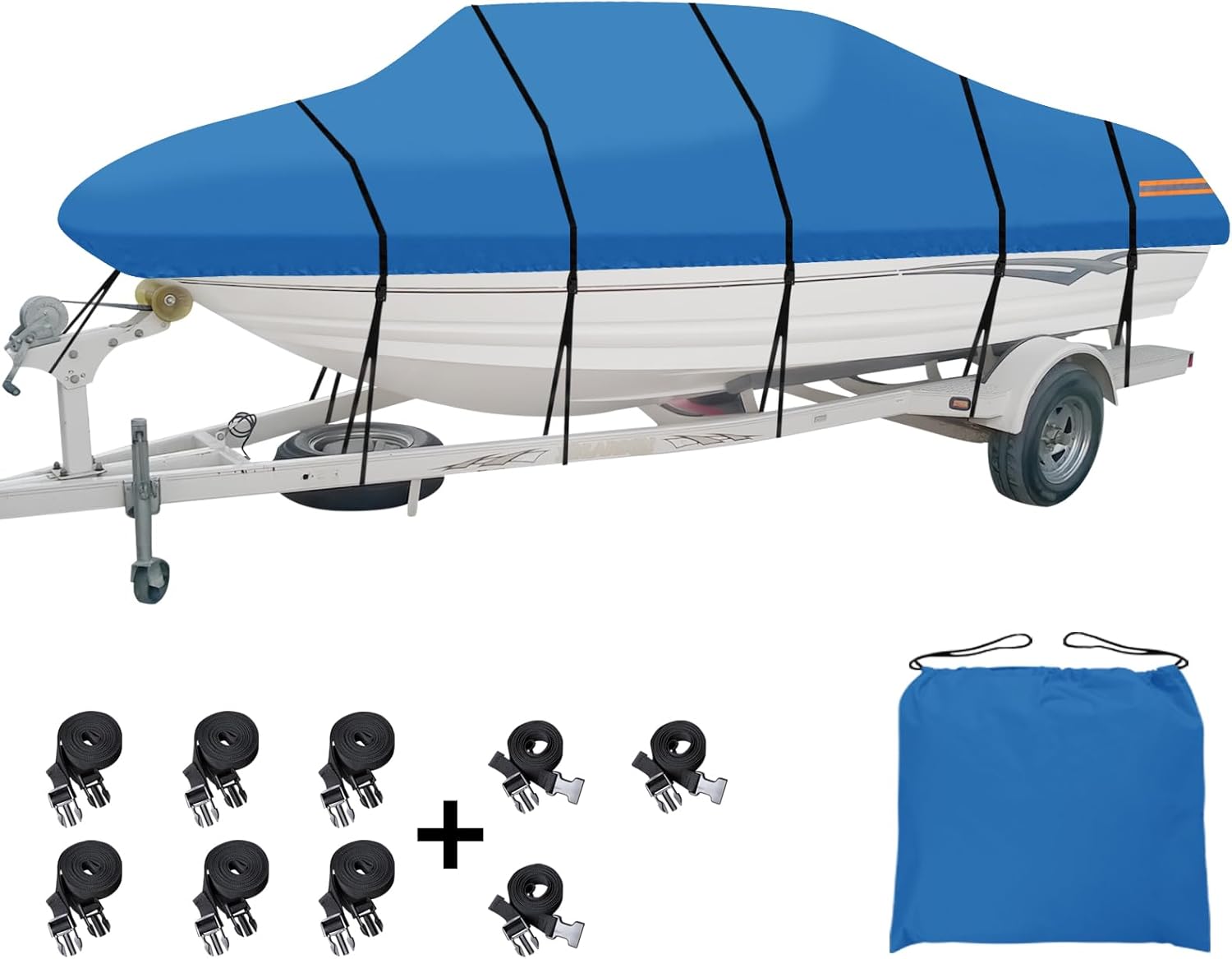 Easy-Going Trailerable – Cubierta impermeable para lancha de hasta 17-19 pies de largo x 96 pulgadas de ancho, resistente a los rayos UV, cubierta