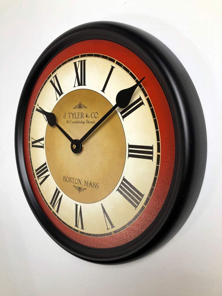 Galway – Reloj de pared rojo  Mecanismo de cuarzo ultra silencioso  Hecho a mano en Estados Unidos hermoso color nítido duradero  Viene en 8 tamaños