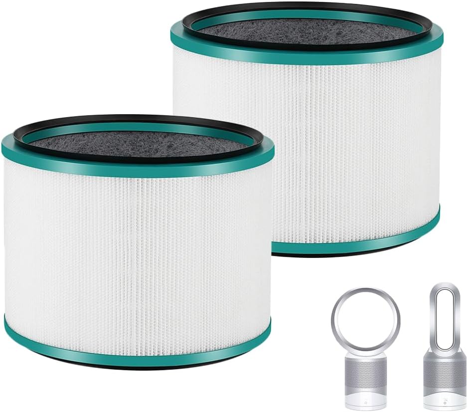 Paquete de 2 filtros HEPA HP01 HP02 de repuesto compatibles con purificador de aire Dyson HP01 HP02 DP01, filtro de vidrio H13 True HEPA de 360 para