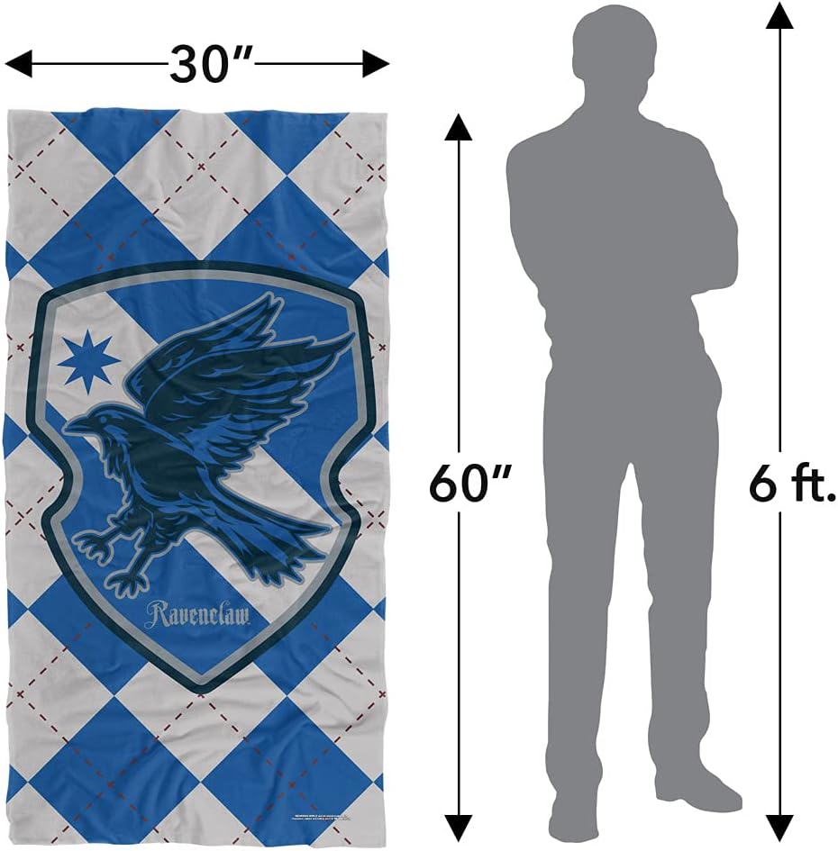 LOGOVISION Harry Potter Ravenclaw Plaid Sigil – Toalla de playa con licencia oficial de 30 x 60 pulgadas