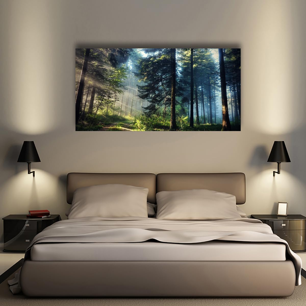 Lienzo decorativo para pared de árbol, hermoso paisaje para sala de estar, dormitorio y oficina, imágenes de árbol grande, decoración de pared de 20