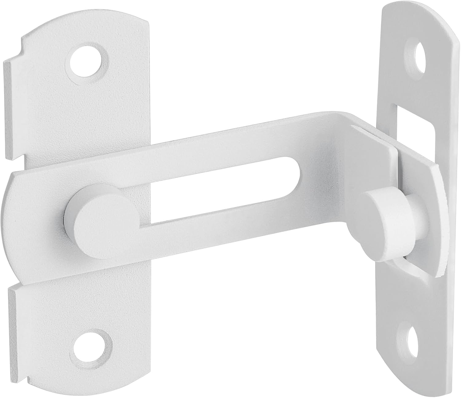 Paquete de 4 pestillos deslizantes para puertas abatibles, color blanco mate de 90 grados, de acero inoxidable, cerraduras de seguridad para puerta,
