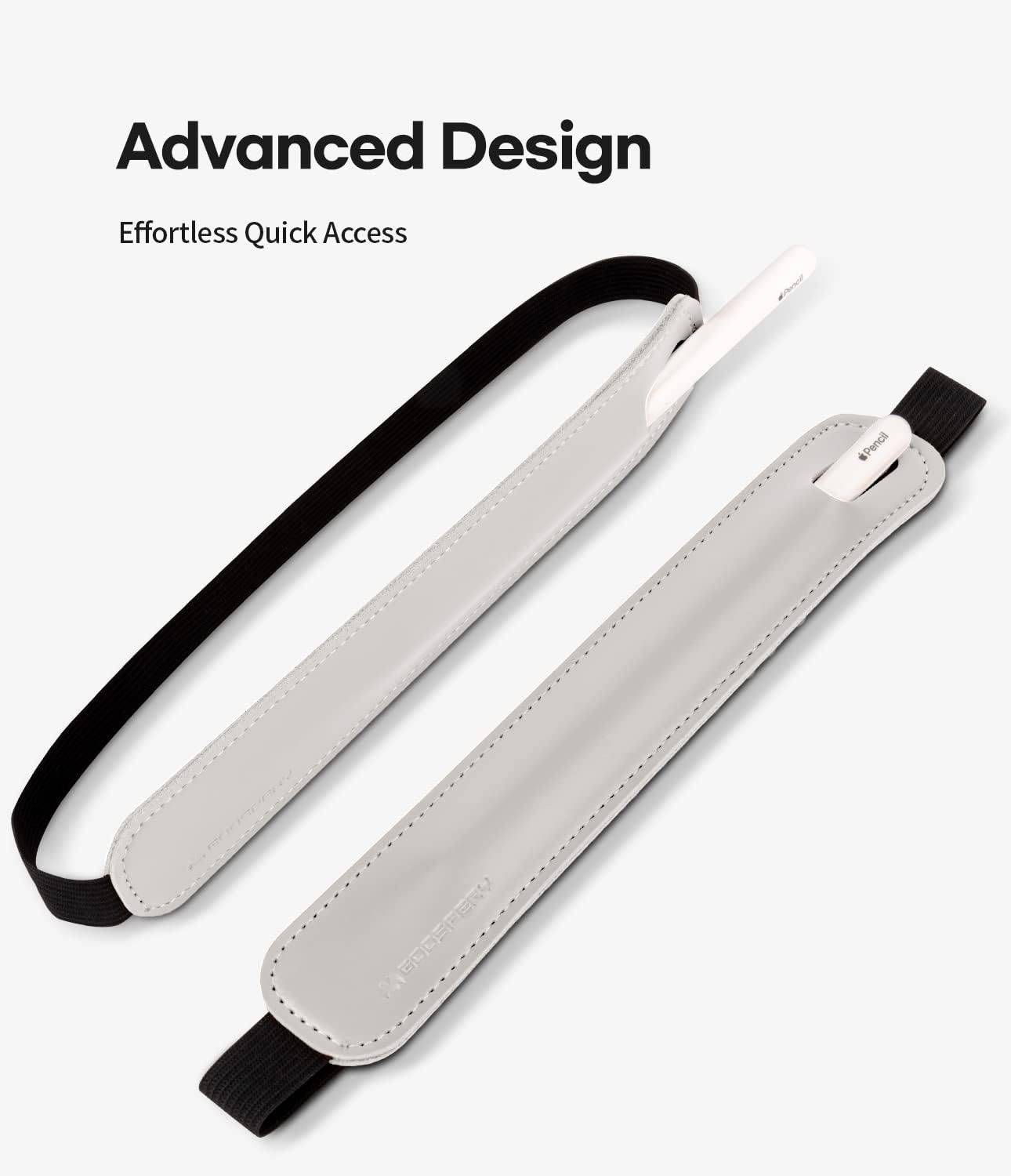 Goospery Soporte para lápices compatible con Apple Pencil (1 y 2 generación) Funda de piel sintética, accesorios de bolsillo, banda elástica para