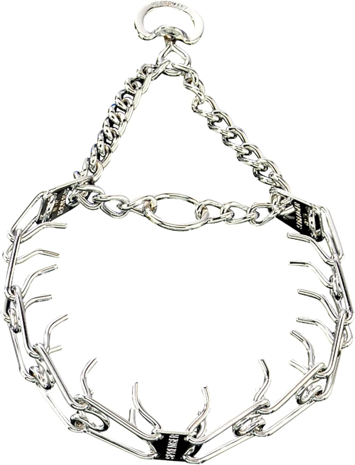 Herm Sprenger – Collar de punta de 25 pulgadas de largo para cuellos de hasta 22 pulgadas, acero cromado