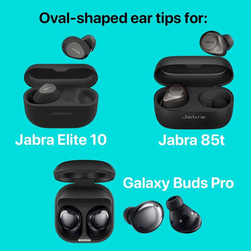 Memory Foams Pro Active V2.0 – Almohadillas patentadas de espuma viscoelástica con funda de silicona para Galaxy Buds2 Pro, Jabra 85t, Jabra Elite