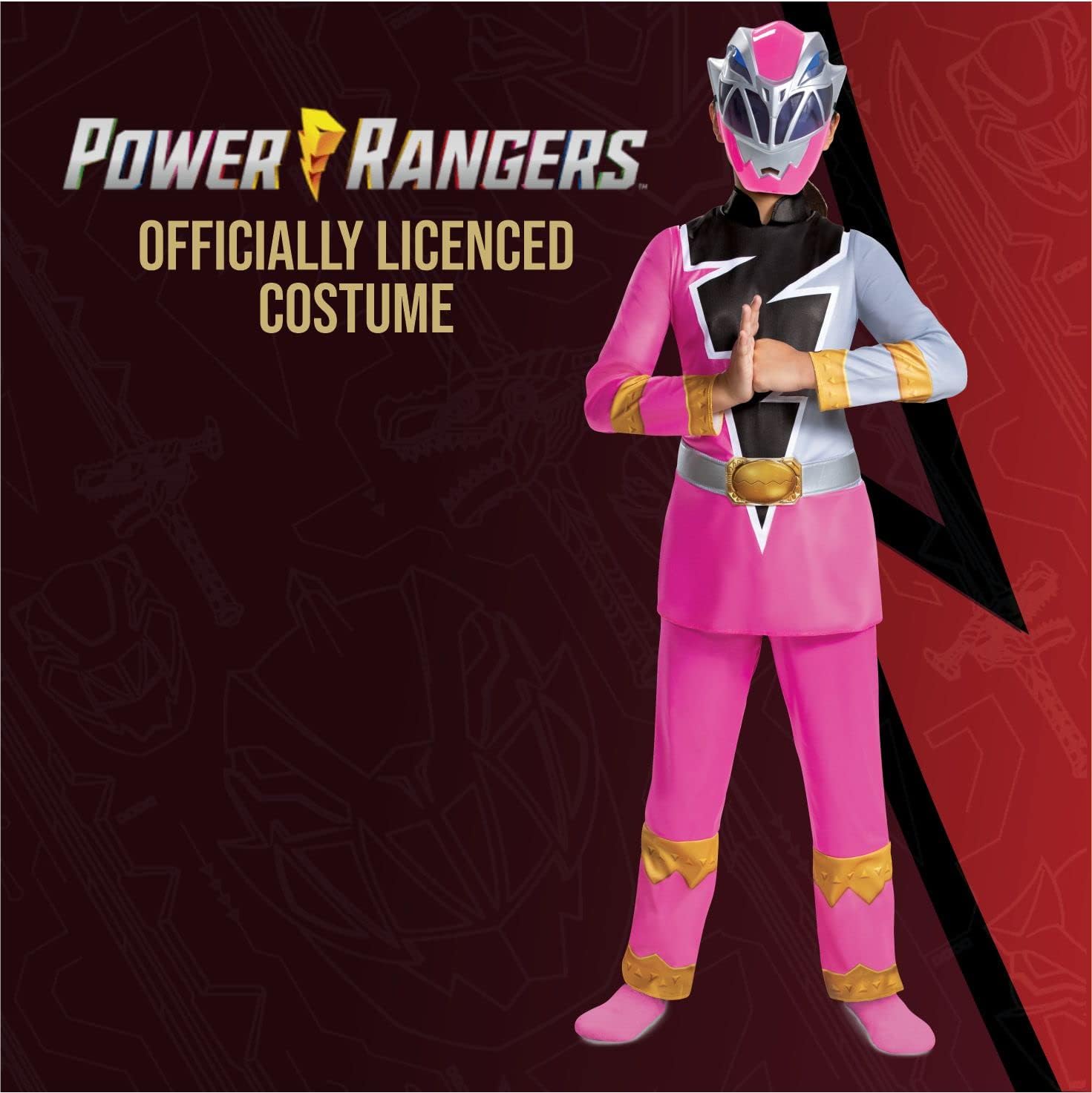 Disfraz de Power Rangers Dino Fury Pink Ranger para niños