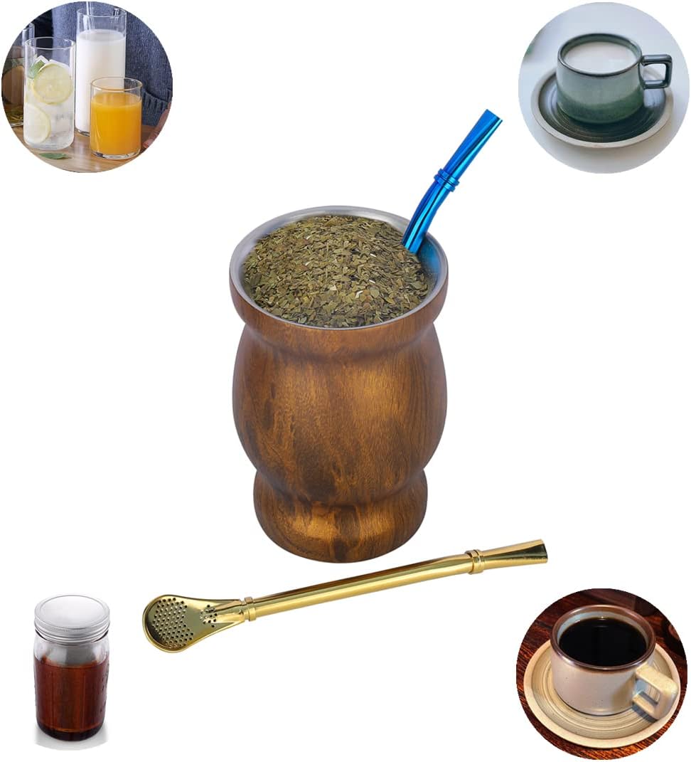 Premium Yerba Mate Bombilla – Pajita de acero inoxidable (oro, azul, morado)