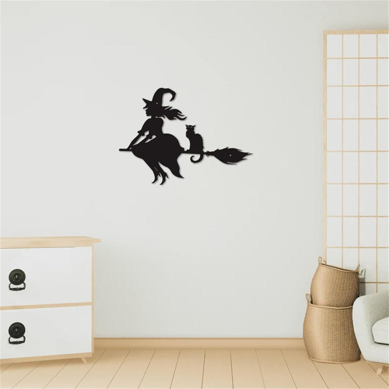 Bobbird Decoración de pared de bruja de metal, bruja de Halloween, decoración de pared de metal de Halloween, decoración de fiesta de Halloween,